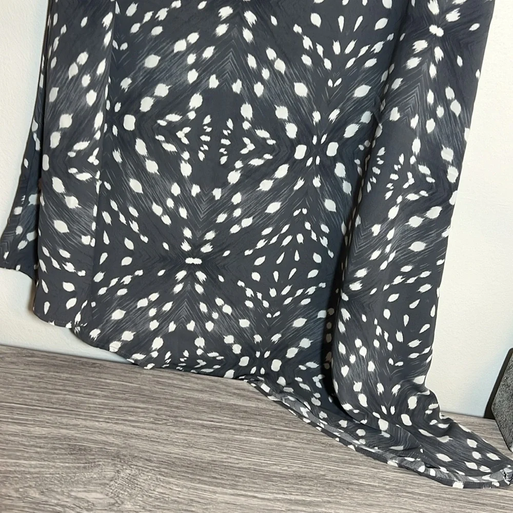 Jade By Jane Sleeveless Asymmetrical Abstract Dot Midi Dress XL